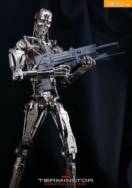 5 т 800 кг. Терминатор т 800 с пушкой. Hot Toys Endoskeleton 1/4. Экзоскелет Терминатора т 800. T-800 С плазменной винтовкой «Вестингауз».