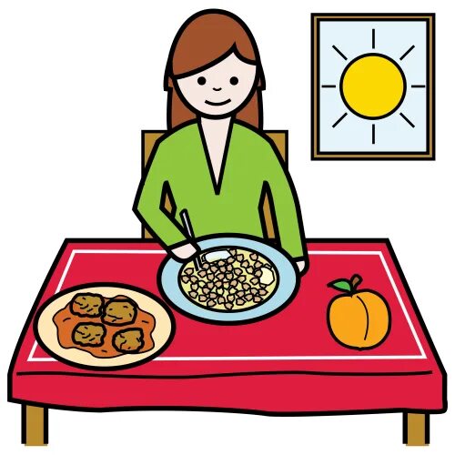 She breakfast at 7 o clock. Обед иллюстрация. Обед рисунок. Завтрак рисунок. Завтрак рисунок для детей.