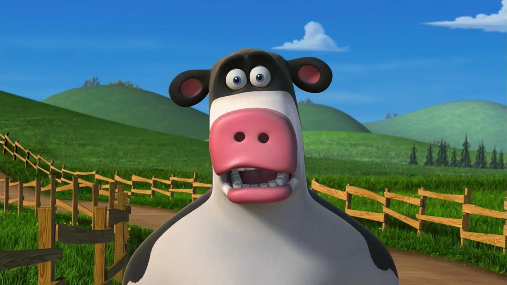 Игра говорящие животные. Мультик про коров на ферме рога и копыта. Отис рога и копыта. Рога и копыта мультфильм 2006. Отис из Barnyard.