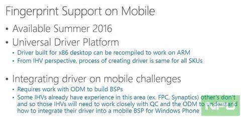 Fingerprint support