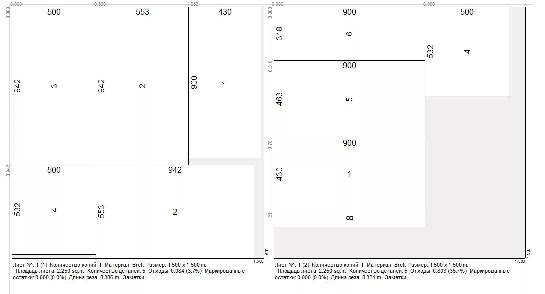 фанера раскрой листа