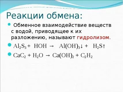 Реакции химических элементов с водой
