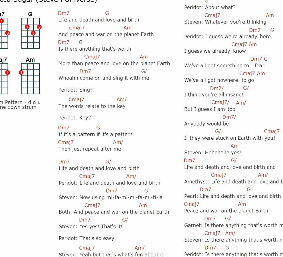 Вселенная Стивена на укулеле табы. Табы на укулеле. Вселенная Стивена аккорды укулеле.