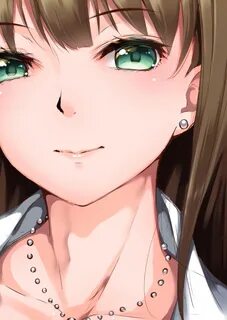 Brown hair green eyes