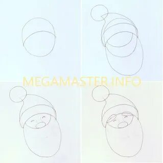 Рисуем деда мороза поэтапно