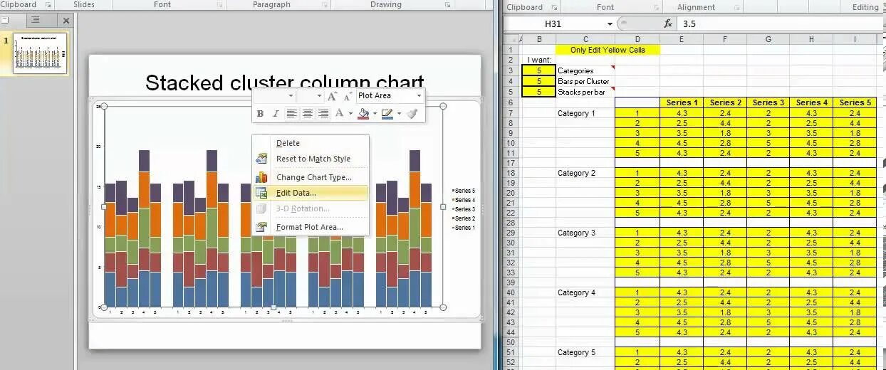 Column stack. Stacked column chart. кластеризация в эксель. stacked excel. clustered bar chart.