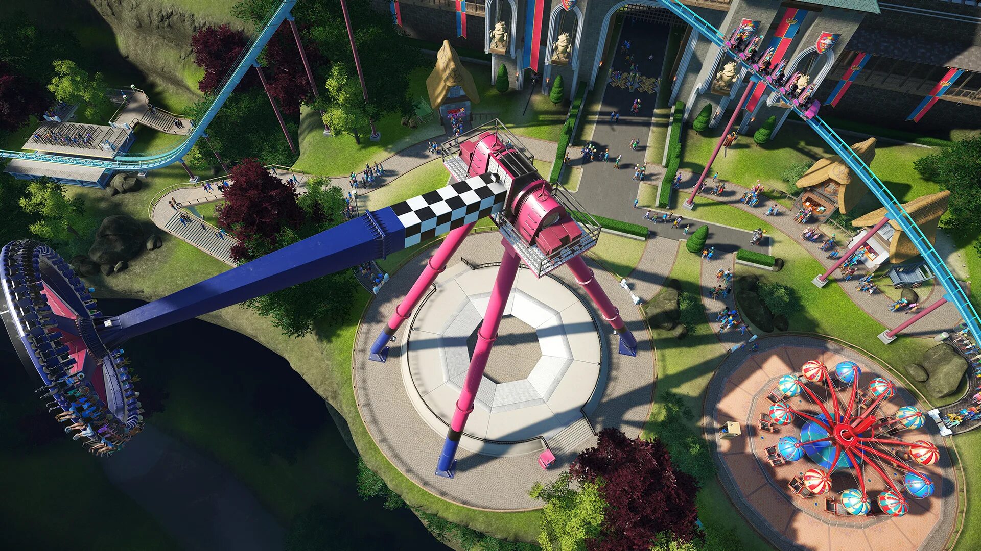 000 планета развлечений москва. Симулятор парка аттракционов. Игра planet coaster. Planet coaster 2. Игра planet coaster.