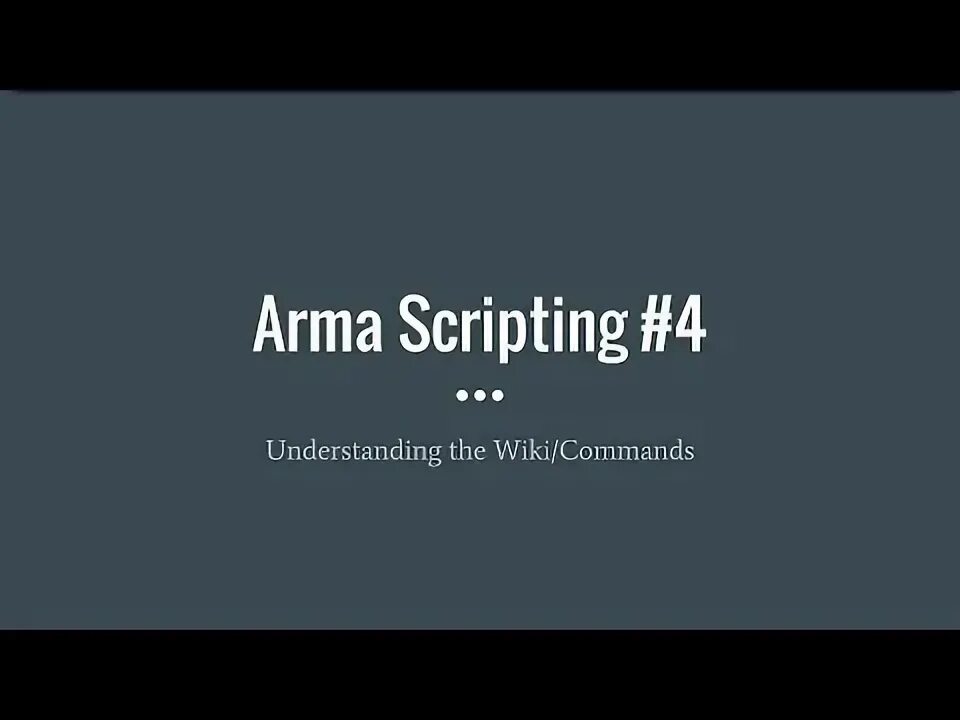 Arma scripting