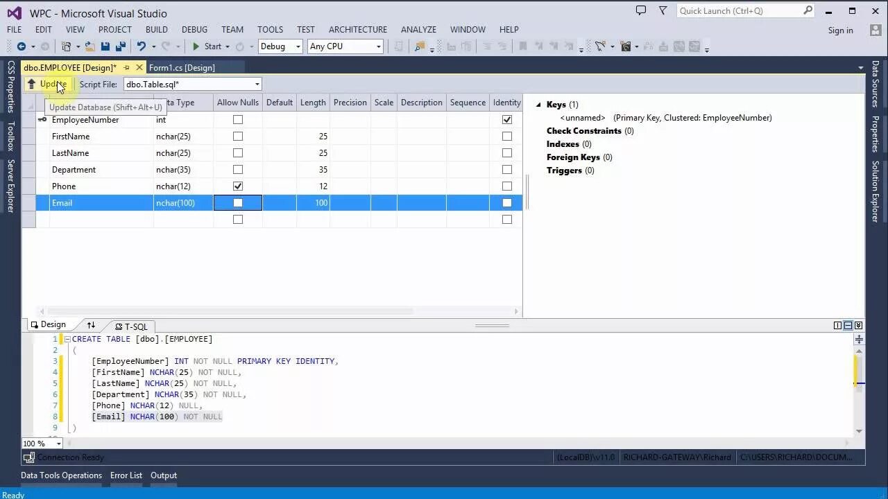 Visual Studio таблица. Database Project в Visual Studio. Visual Studio Windows forms. Таблица в Visual Studio c#.