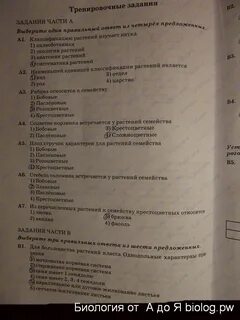 Биология 6 класс тесты с ответами пасечник