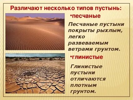 Характеристика пустыни 4 класс