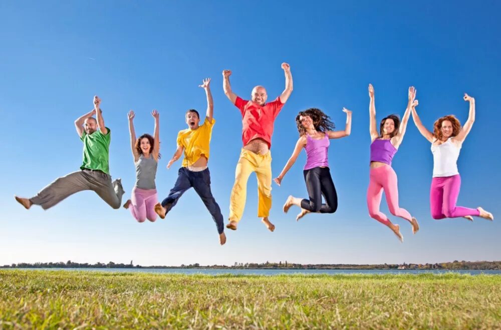 хорошее самочувствие рисунок. человек прыгает. здоровый радостный человек. жизнерадостный человек. групповые занятия.