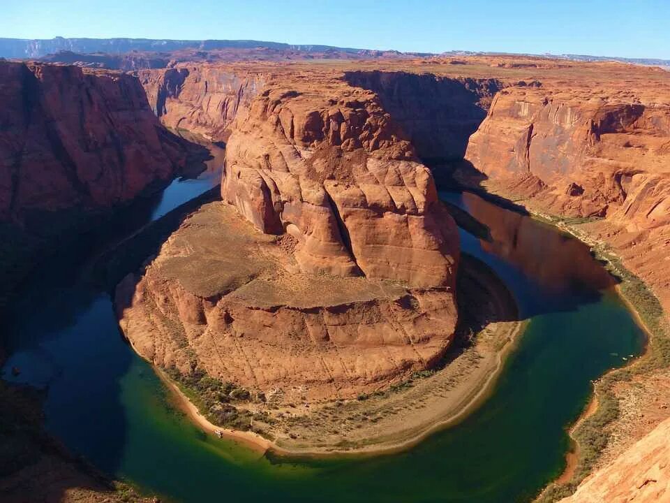 Гранд-каньон (штат Аризона). Гранд каньон в США. Красная река Колорадо. Бискейн изгиб реки Колорадо.