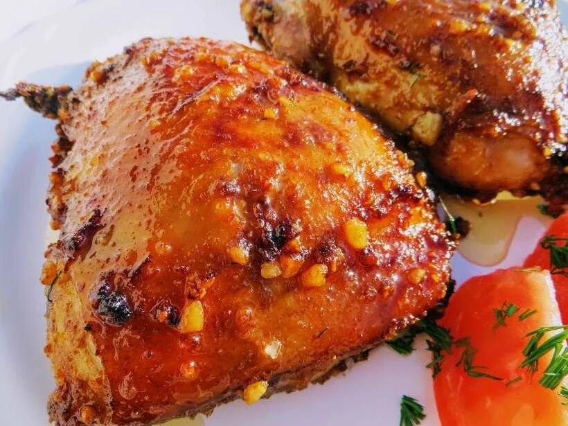 Курица в горчице целиком