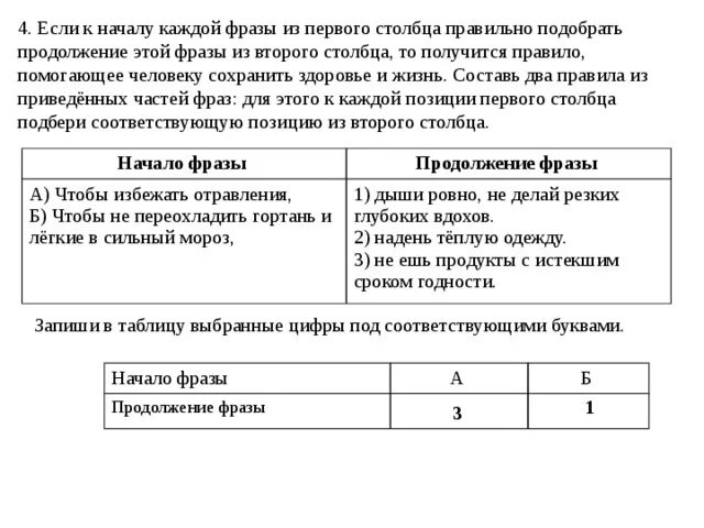 Подбери к началу каждой фразы соответствующее продолжение. ВПР 4 класс Составь два правила. Части человека для ВПР 4 класс. Подбери два правила:Подбери к началу каждой фразы из первого столбца. Организм человека ВПР 4 класс.