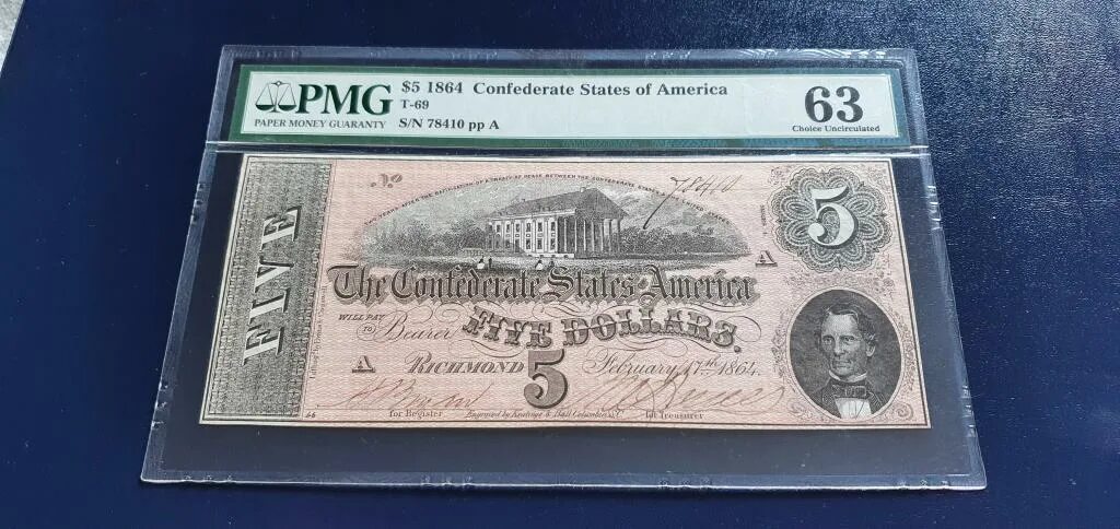 5 долларов в россии. Доллар 1864 года. Один доллар 1864. 5 Долларов 1907 PMG. 10 Долларов Ричмонд 1864 банкнота.