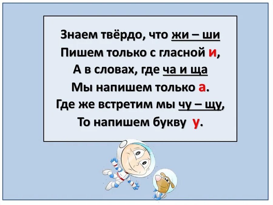 Орфограмма жи ши ча ща Чу ЩУ. Правило жи ши ча ща Чу ЩУ. Сочетания жи-ши ча-ща Чу-ЩУ. Правила жи ши ча ща Чу ЩУ. 1 слово на щу