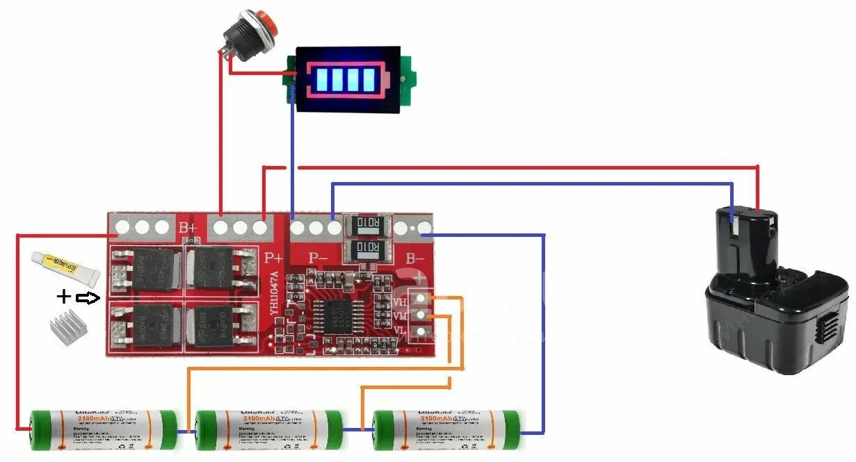 12v 2 6. Переделка шуруповёрта на литиевые аккумуляторы 12 вольт. Переделка шуруповёрта Хитачи 12в на литиевые аккумуляторы. Контроллер заряда li-ion аккумулятора 12v. Схема переделки шуруповерта на литий 12в.