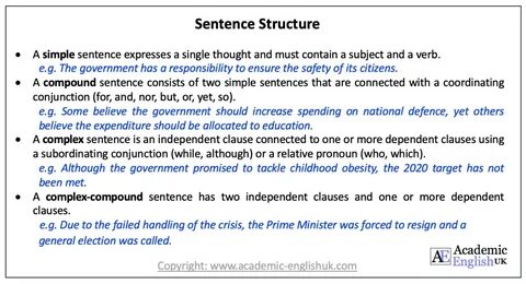 Sentence structure in english