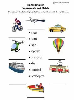 Transport worksheets for kids