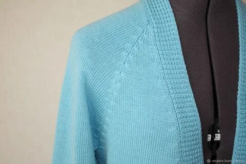 V образный реглан спицами сверху кардиган