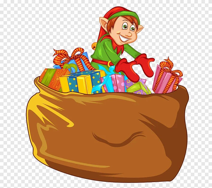Эльф с подарком. Elves with Christmas food. Elfs Gifts carton. Elf with food picture for Kids.