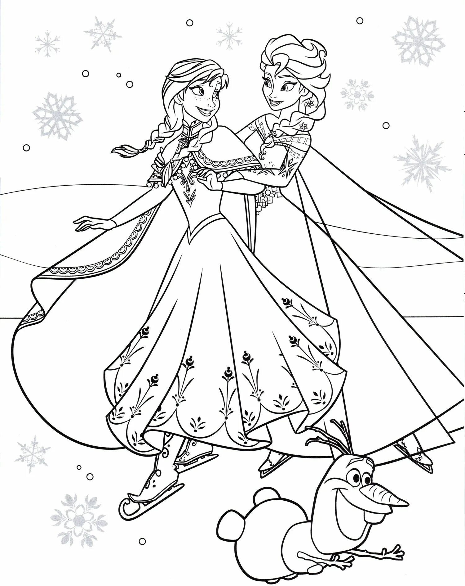 Frozen coloring. Раскраски для девочек Elsa Anna.