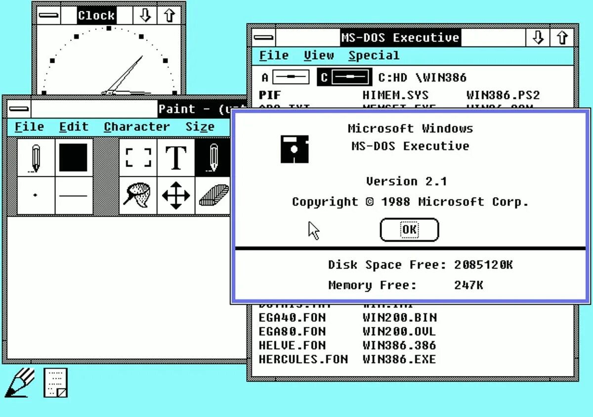 Виндовс дос. Windows 2.0 Интерфейс. Microsoft Windows 2.1. Windows 2.0 1987. Виндовс 1.