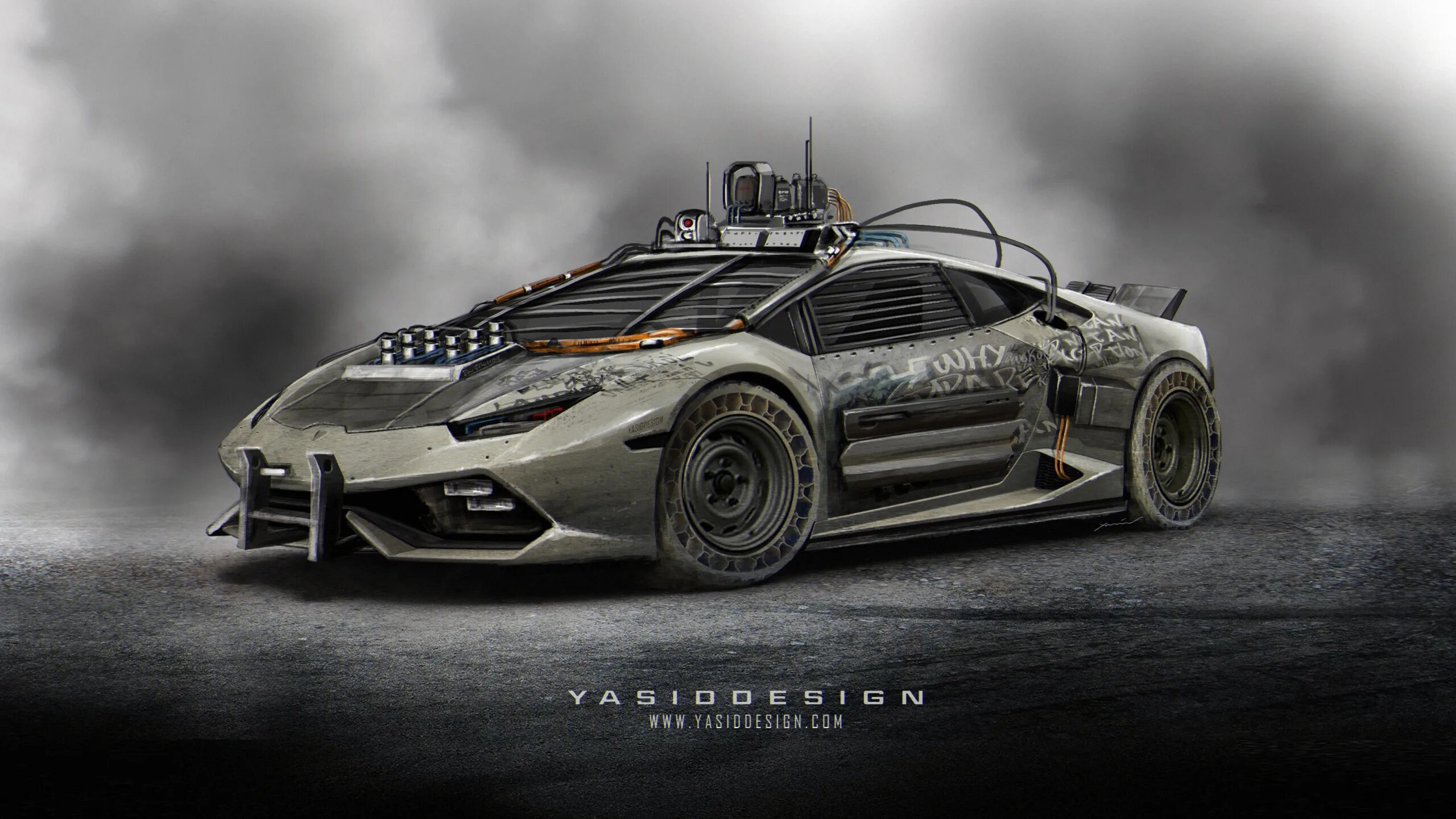 Хардкор машин. Yasiddesign Mad Max. Ламборгини Хуракан зомби апокалипсис. Mad Max Lamborghini. Yasid Oozeear.