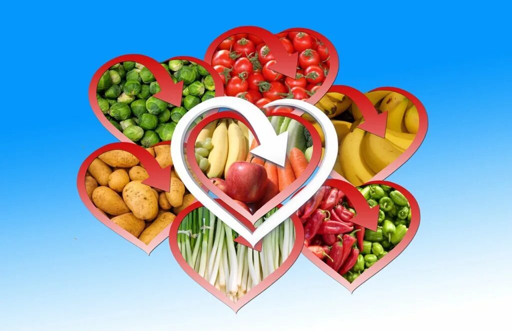Сердце из продуктов. Питание для здорового сердца. Фрукты и овощи для сердца. Здоровое питание овощи.