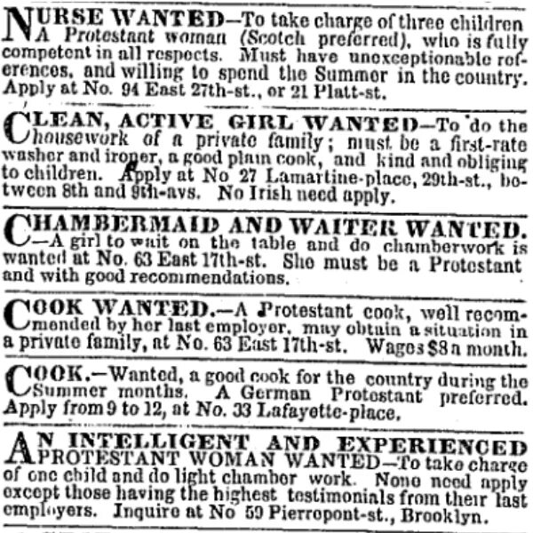 Irish Protestants. Wanted Nanny объявление. Wanted Nanny.