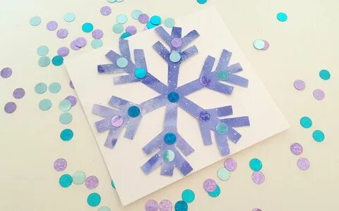 Снежинка аппликация из бумаги