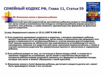 Название статьи 24 семейного кодекса