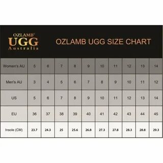 Ugg размерная сетка