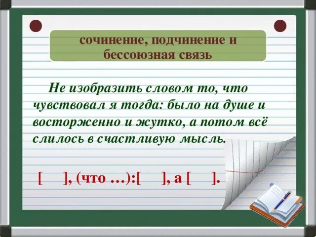 Сочинение подчинение и бессоюзная связь