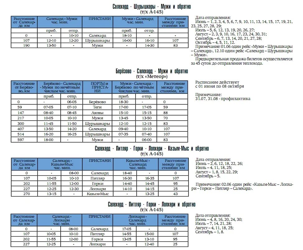 Салехард москва расписание