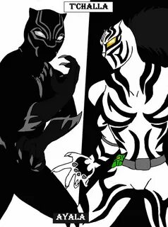 Black panther vs white tiger