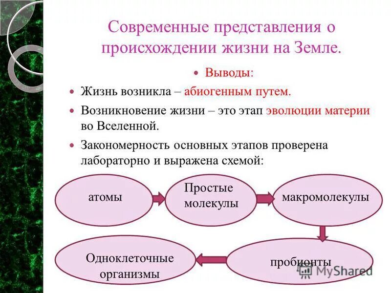этапы возникновения жизни. развитие жизни на земле тест.