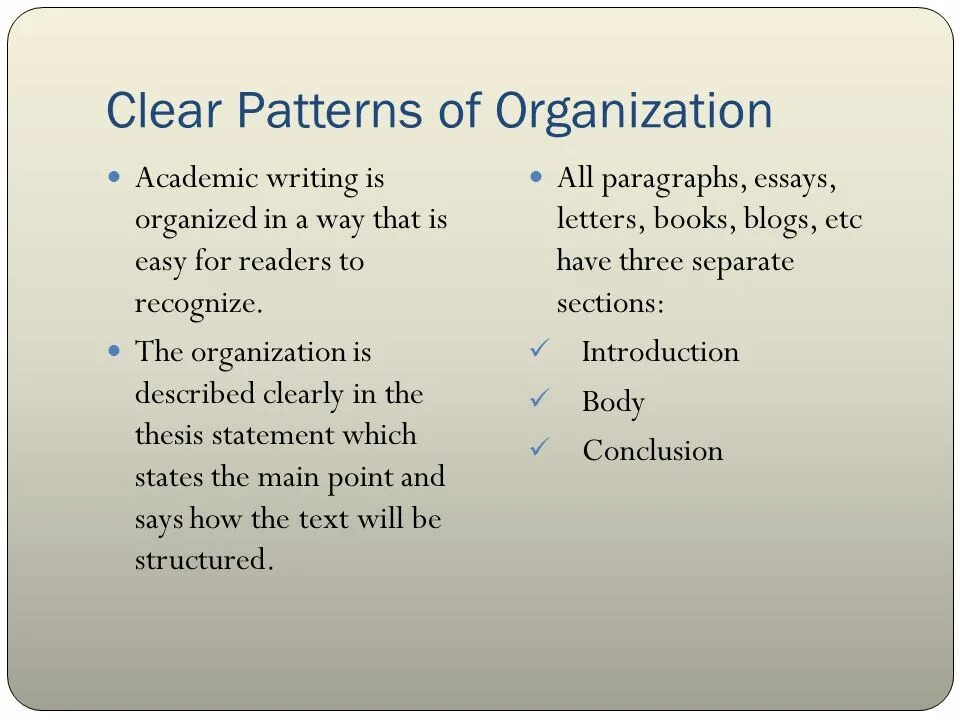 Comparative essay. Logical division rules. Organization of descriptive essay. Argumentative essay layout. Essay organization.