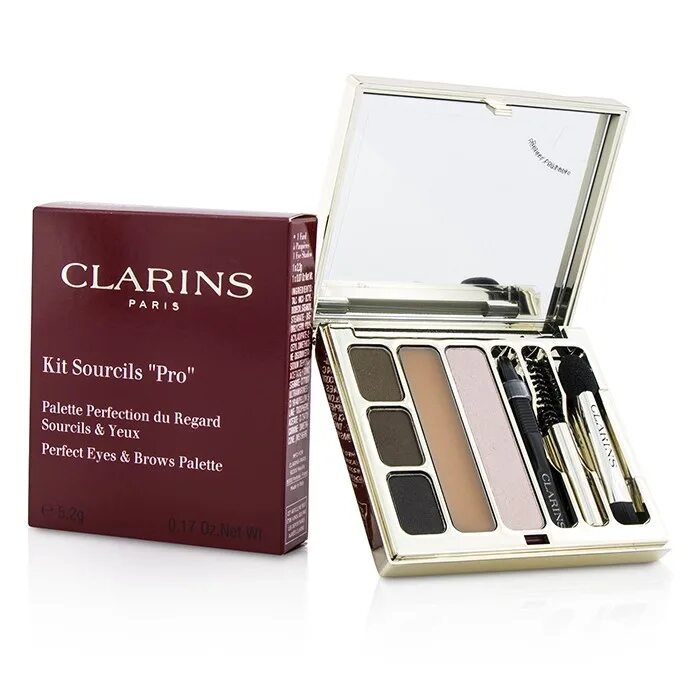 Купить косметику для бровей. Clarins Brow Kit. Набор Brow & Eye Kit палетка. Кларанс набор для бровей. Clarins палетка для бровей.