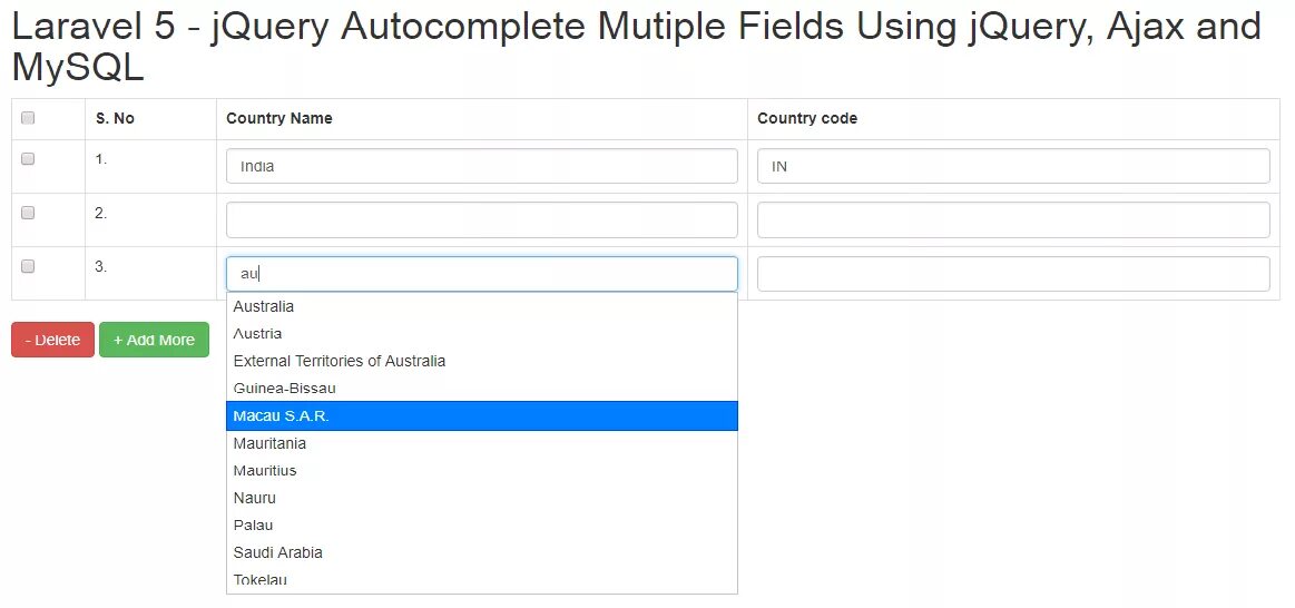 Delete input