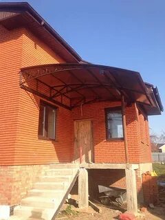 Навес к дому из кирпича