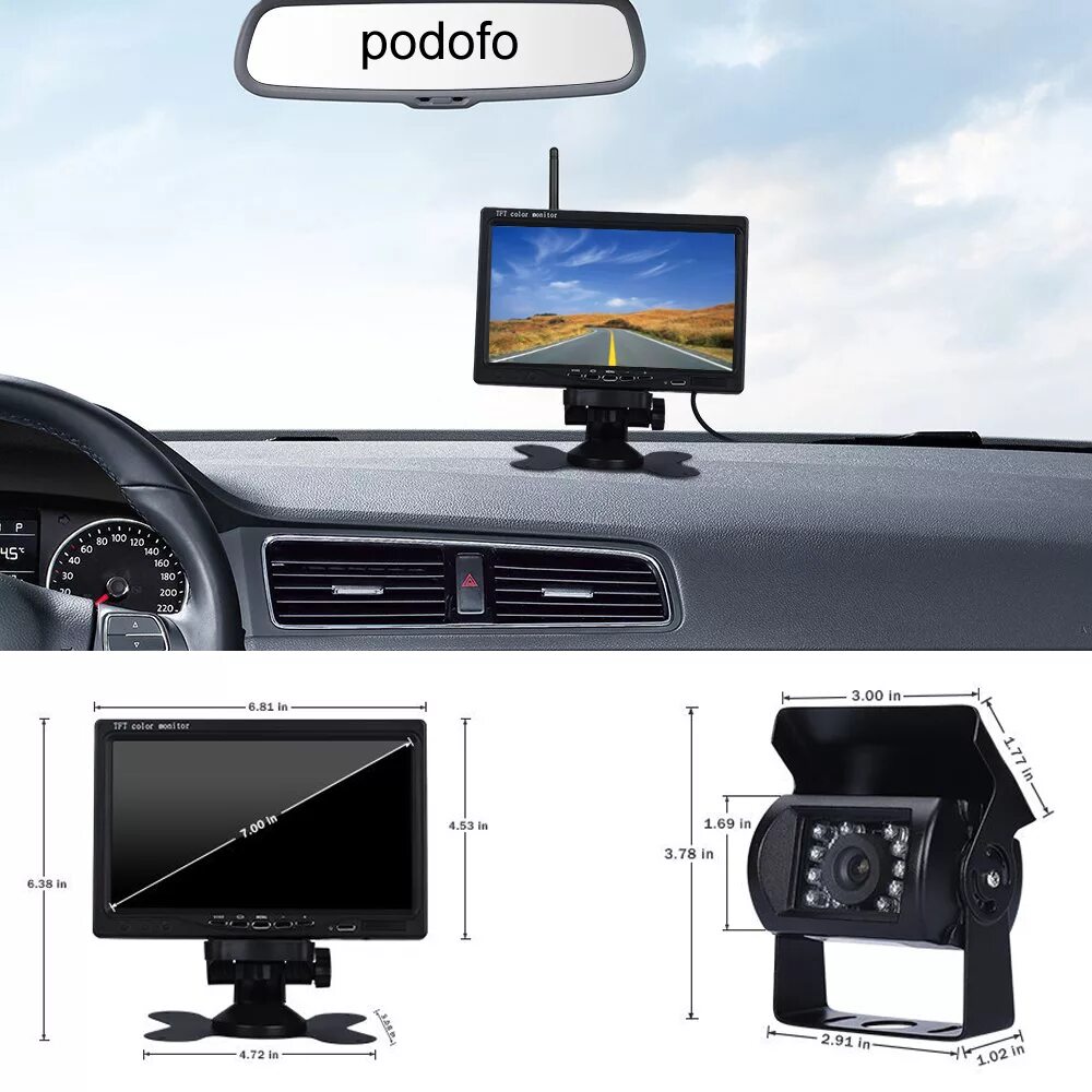 TFT LCD Monitor. TFT LCD автомобильный. Мониторы для камер 7