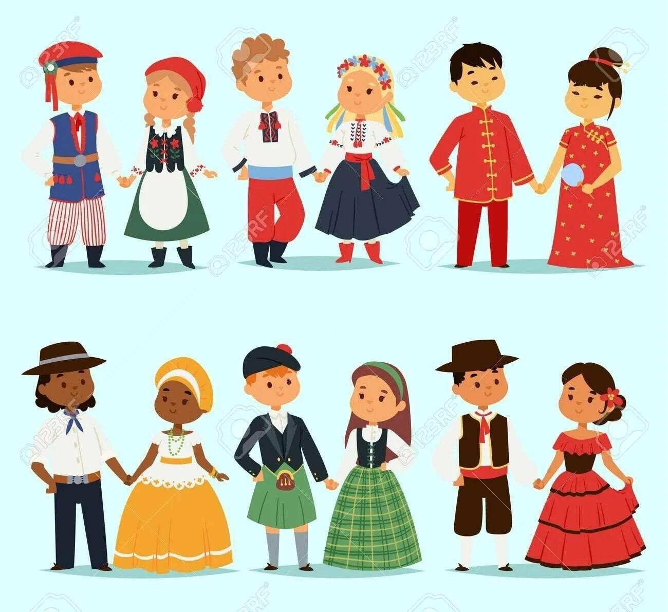 Раскраска калмыцкий национальный костюм. Одежда разных народов. Traditional clothes britain cartoon. Люди разных народов для раскрашивания. Наряды разных народов.