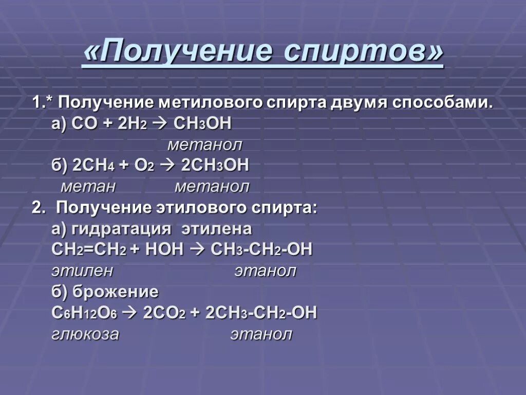 Получение ch ch