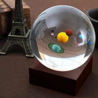 3d solar system crystal ball