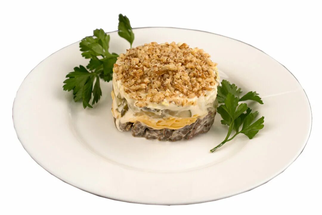 салат принц с говядиной и грецкими орехами. салат с печенью и грецкими орехами. салат принц. салат с говядиной и грецкими орехами. рецепт салата принц с говядиной.