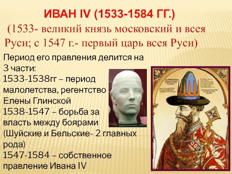 Правление Ивана III Великого 1462 - 1505 гг.. Великий князь Московский и всея Руси с 1533 г первый. Укажите даты правления московского князя дмитрия