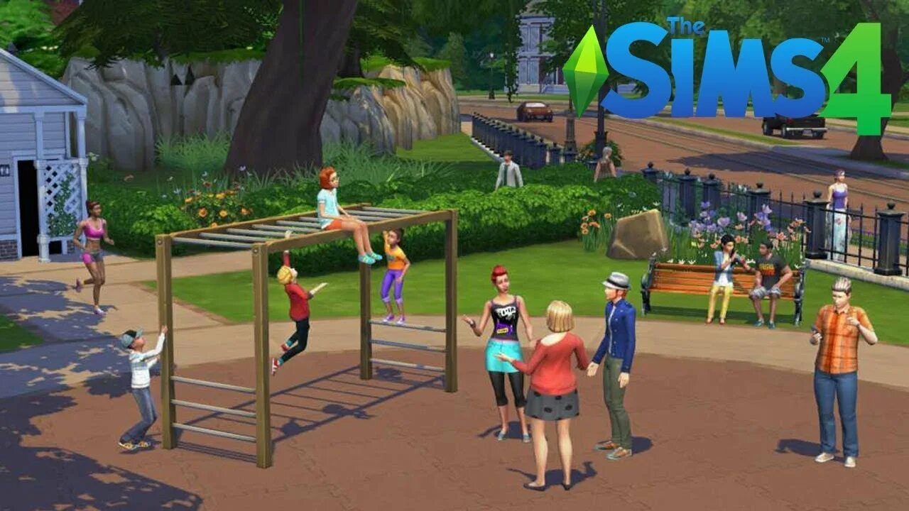 Игра аналог симс. The sims 4 игра. sims 4 скриншоты. парк симс 4. спортивная площадка симс 4.