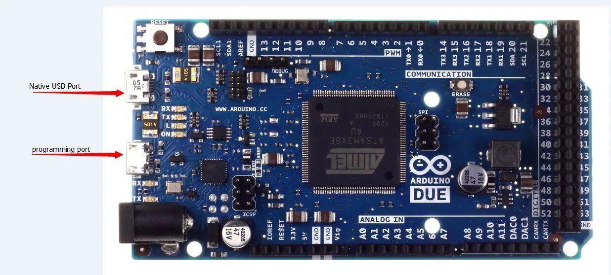 Arduino due распиновка. USB порт для ардуино. Arduino due Programming Port.